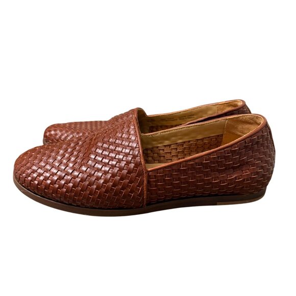 Nisolo Brown Mens 10.5 Alejandro Leather Woven Slip On Casual Flats Loafer Shoes - Picture 5 of 9